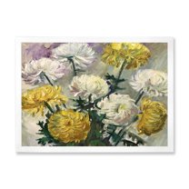 Designart 'Golden and White Daisies' Traditional Framed Art Print
