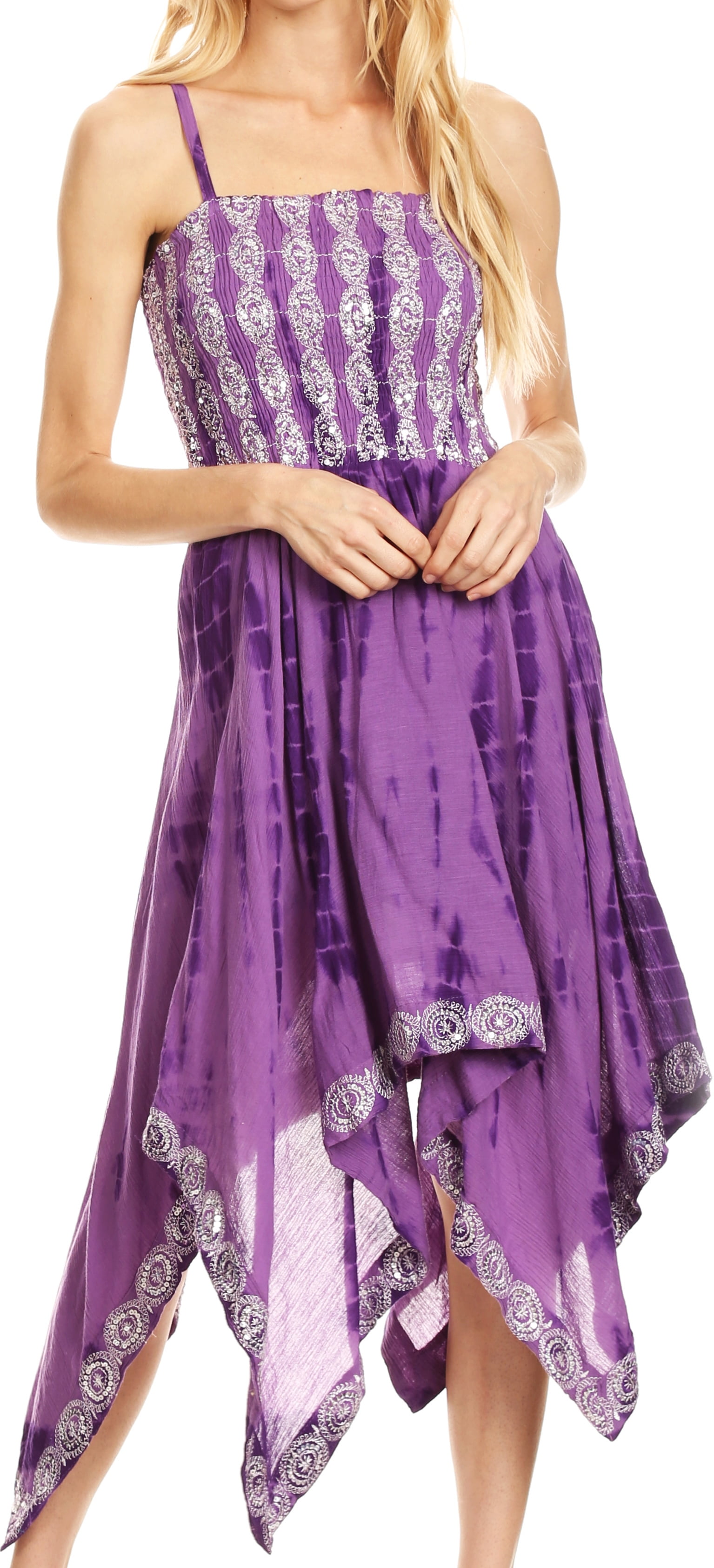purple handkerchief dress