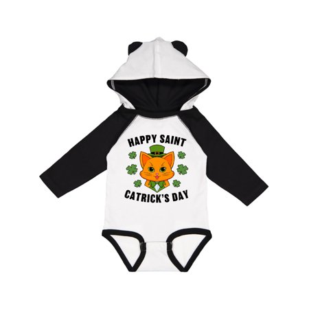 

Inktastic St. Patrick s Day Happy Saint Catrick s Day with Orange Cat Gift Baby Boy or Baby Girl Long Sleeve Bodysuit