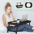 thumbnail image 6 of Bambloom Bed Tray Table with Foldable Legs,Bamboo Breakfast Tray  for Sofa,Bed,Eating,Working,Black, 6 of 7