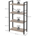 thumbnail image 5 of VASAGLE Estantería De Almacenamiento 4 Niveles X-Brace Antivuelco Estructura Acero Madera 30x66x120 cm, 5 of 5