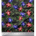 thumbnail image 1 of Soimoi Poly Georgette Fabric Leaves & Azalea Floral Print Fabric by Yard 52 Inch Wide, 1 of 3