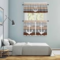 thumbnail image 6 of Ocean Ship Anchors Kitchen Curtains Valances and Tiers Set of 3 Brown Grey Gradient Wood Stripes Texture Tier Curtains and Valance with Rod Pocket for Small Windows, 27.5"x36", 6 of 9