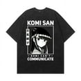 thumbnail image 3 of THNCLZX Washed vintage Komi Shoko cotton T-shirt anime street hip-hop short-sleeved pattern summer unisex clothing, 3 of 7