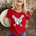 thumbnail image 2 of JLFKNG Womens Casual T-Shirts Fashion Sports Baseball Print Round Neck Short Sleeve Casual T Shirt Tops Breathable Loose Fit Womens Dailywear, 2 of 5
