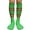 Bright Green / Hot Pink, variant on Couver Cotton 4 Stripes Knee High Bright Green Softball Baseball Sports Tube Socks, Golden Yellow Medium
