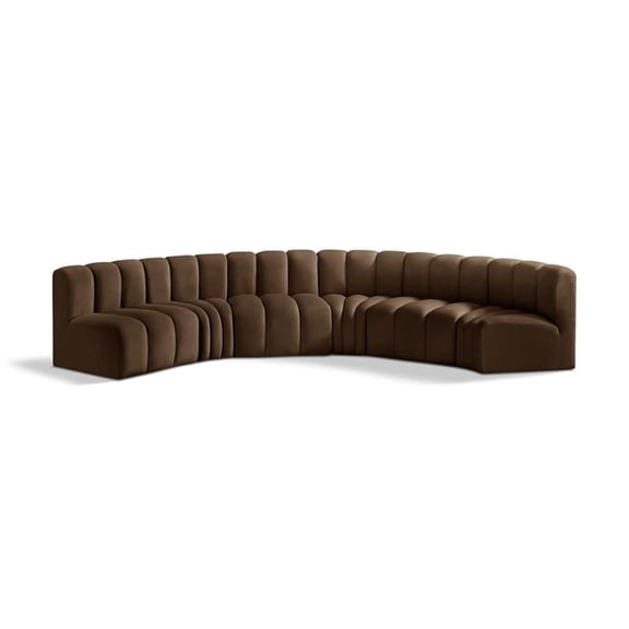 Meridian Furniture Arc Brown Velvet Modular Sectional