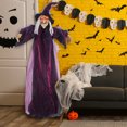 thumbnail image 4 of BKER Sound Activated Screaming Glowing Purple Witch Hanging Decoration Halloween Prop With Red LED Eyes And Motion Sensor, 4 of 4
