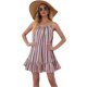 thumbnail image 1 of Cismea - Mini Vestido de Verano con Volantes Florales para Mujer, sin Mangas, con Lazo en El Hombro, LíNea Acampanada, Vestidos Cortos, Vestidos de Playa（Rosa） Cismea falda, 1 of 3