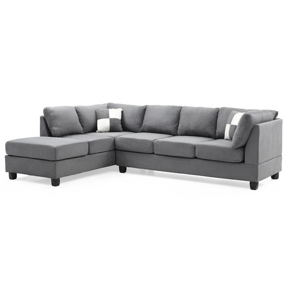 Glory Furniture Malone Sectional in Gray Color