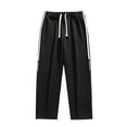 thumbnail image 6 of Mens Sweatpants Baggy Straight Leg Wide Pants Relaxed Fit Spring Fall Casual Streetwear Trousers Droopy Feel Black L, 6 of 9