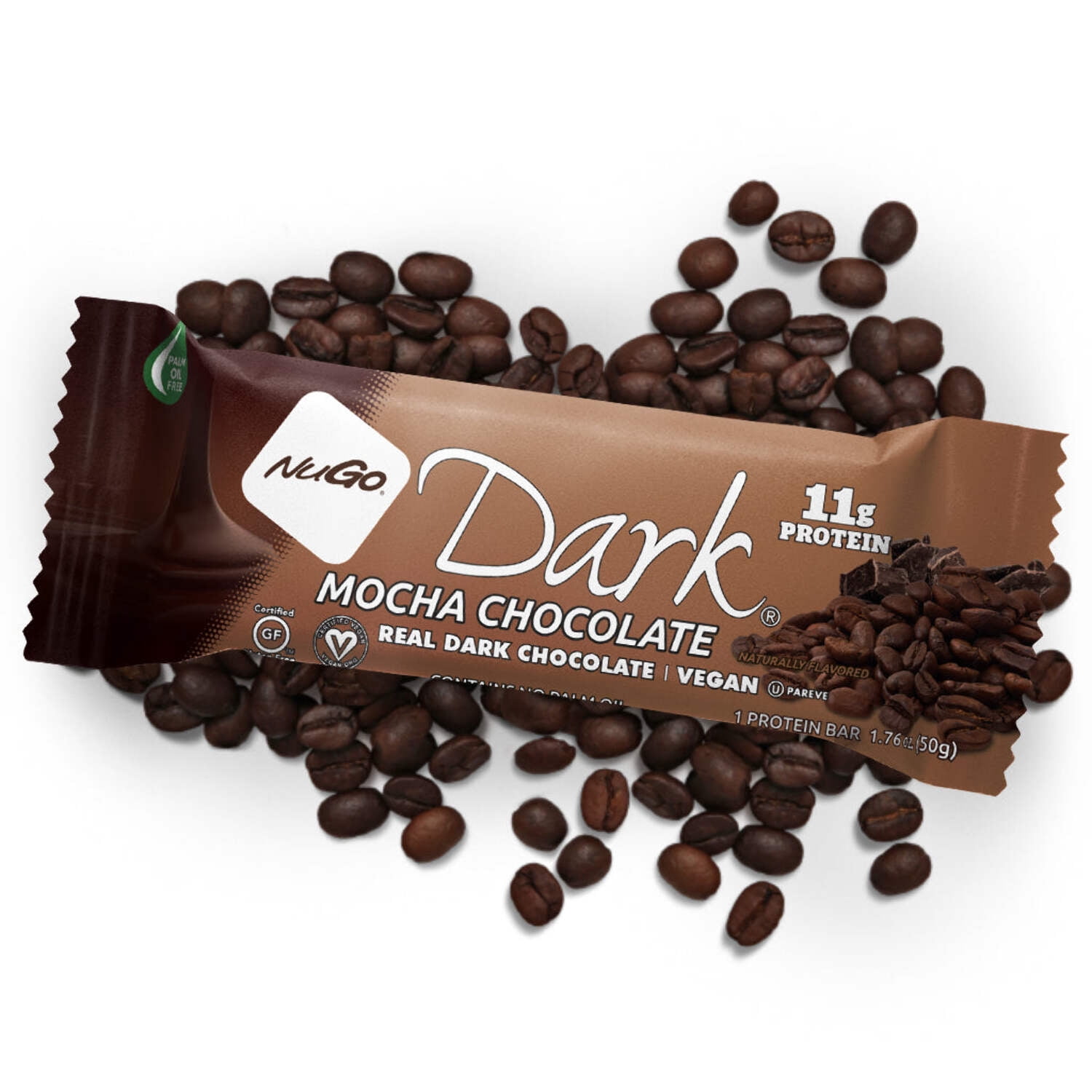 NuGo Dark Chocolate Mocha, 11g Protein, Vegan, Gluten Free, Kosher Pareve, 24 Count