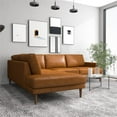 thumbnail image 4 of Aplee Modern Living Room Genuine Leather Corner Sectional Couch in Cognac Tan, 4 of 6