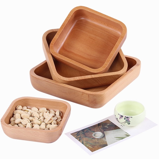 GOOHOCHY Home Kitchen Creative Salad Bowl Square Fruit Bowl Chocolate Functional Design for 1Set