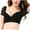 Black, variant on Sports Bra with Padding Women Underwear Lace Half-Sleeved Lingerie-Sagging Lingerie V-Neck Full-Coverage Feature Hook and Eye Closure Y-190
