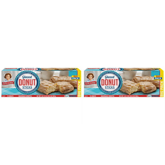 Little Debbie Glazed Donut Sticks - Big Pack, 12 ct pack of 2
