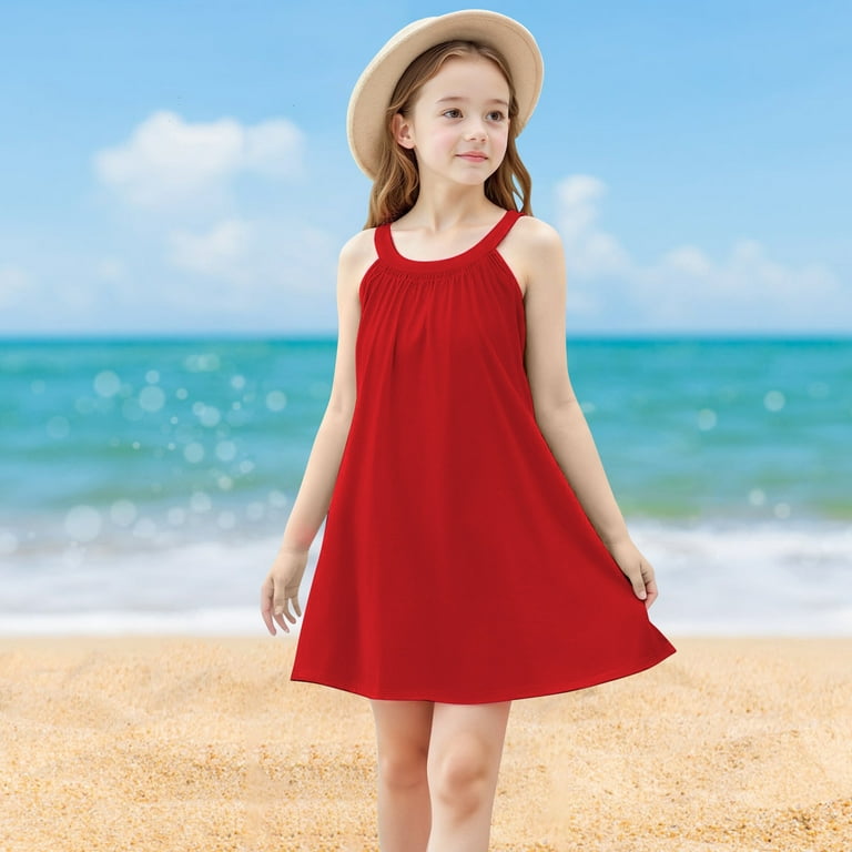 Summer Boho Dresses for Girl New Toddler Kids Girls Pleated Loose