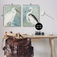thumbnail image 3 of Heron Birds Layered Plant Leaves Animals & Insects Graphic Art Gallery Wrapped Canvas Print Wall Art, Set of 2, 3 of 7