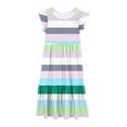 thumbnail image 5 of Mikilon Fashion Girls Color Striped Dress Size 6-12 Years Short Sleeves Round Neck Casual Dress, 5 of 5