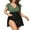 Black Green, variant on Zando Plus Size Women Tummy Control Bathing Suit Ruffle One-Piece Swim Dresses Flowy Swimwear Black Green 3XL