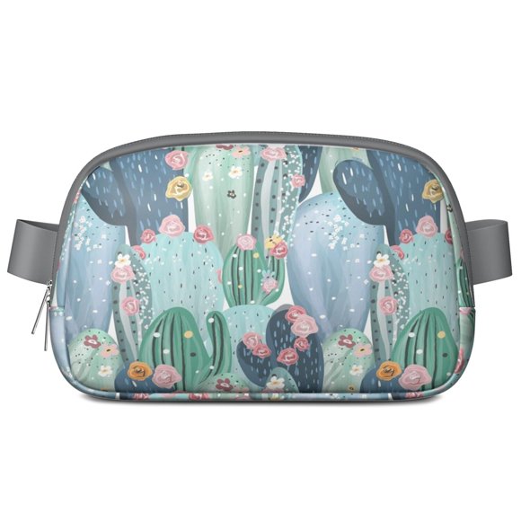 Wanderlust Cactus Fanny Pack – Waterproof Adjustable Waist Bag with Road Trip-Inspired Succulents, Adventurous