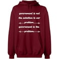 thumbnail image 2 of OXI Hoodie Sweatshirt - Government is The Problem, Basic Casual Hoodie for Men's and Women Fleece Hoodie Long Sleeve - Cardinal Red 3X-Large, 2 of 3