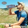 thumbnail image 6 of Yayeee 20oz Insulated Water Bottle Double Wall Stainless Steel with Flip Straw Lid, Blue Hexagon Pattern, 6 of 7