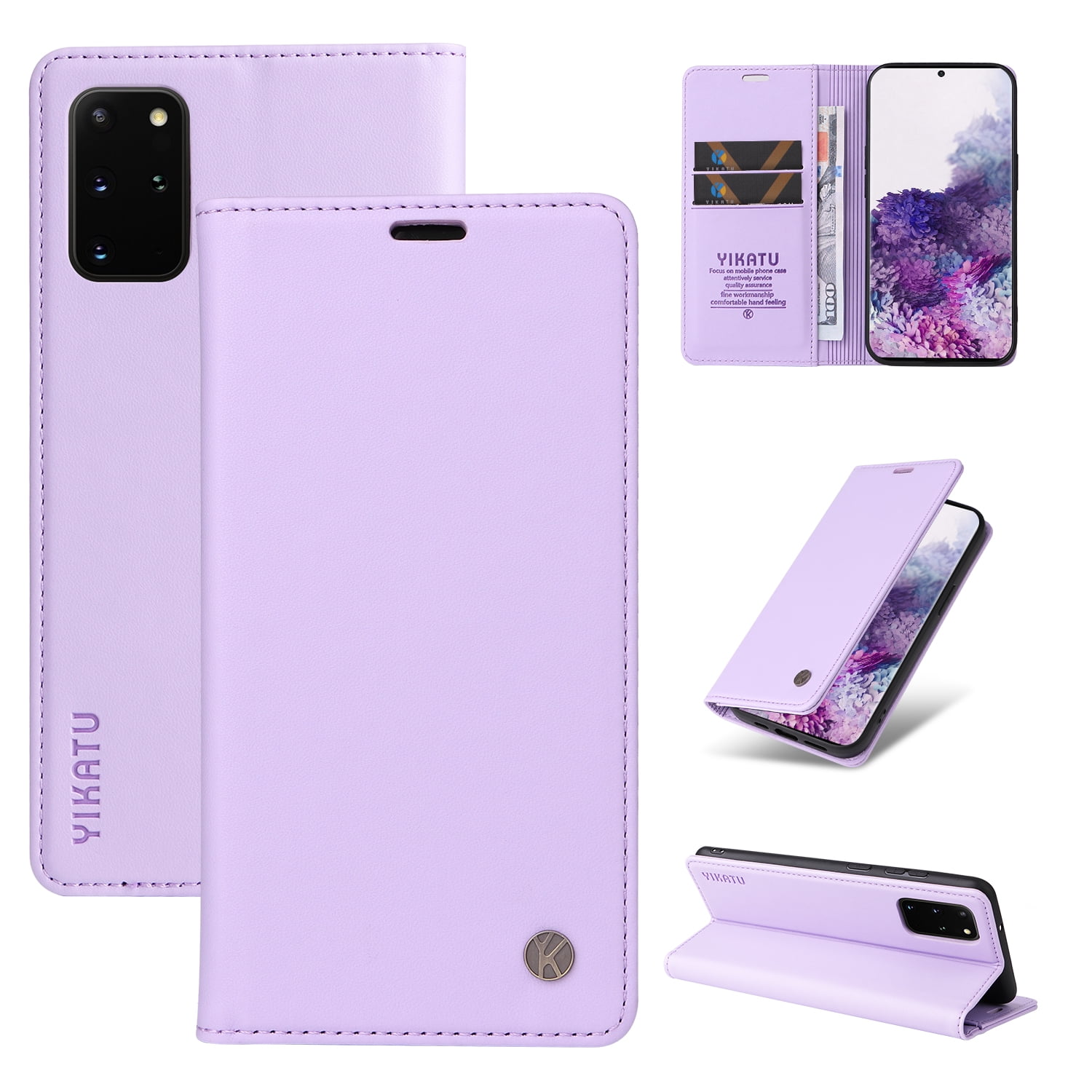 for Samsung Galaxy S20 Wallet Case with RFID Blocking Credit Card Holder,Classic Vegan PU Premium Leather Folio Magneitc Flip Kickstand Shockproof Cover for Samsung S20 Phone case,Purple
