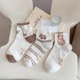 thumbnail image 2 of Cartoon Capybara Little Bear Chaussettes Été Fines en Coton Tube Court Mignonnes Édition Coréenne Rouge Internet Chaussettes Bateau Printemps Automne 2, 2 of 4
