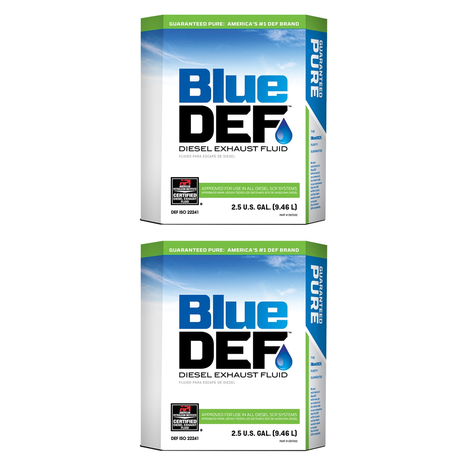 5 Pack BlueDEF Diesel Exhaust Fluid Synthetic Urea Deionized Water 2.5 Gallon 