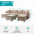 thumbnail image 4 of MUZZ 7-Seater Convertible Modular Sectional Sofa with Storage Ottomans for Living Room(Beige), 4 of 15