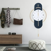 16.5"x33" Large Wall Clock Modern Metal Wall Watch Home Office Decor Silent For The Living Room, Hallway, Office, Study, Bedroom, Dining Room