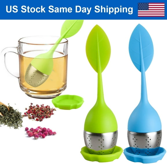 Leaf Tea Infuser for Tea Pot Mug Cup- Loose Tea Strainer Steeper for Fennel Tea Rooibos Tea Herbal Team Green Blue Set 2