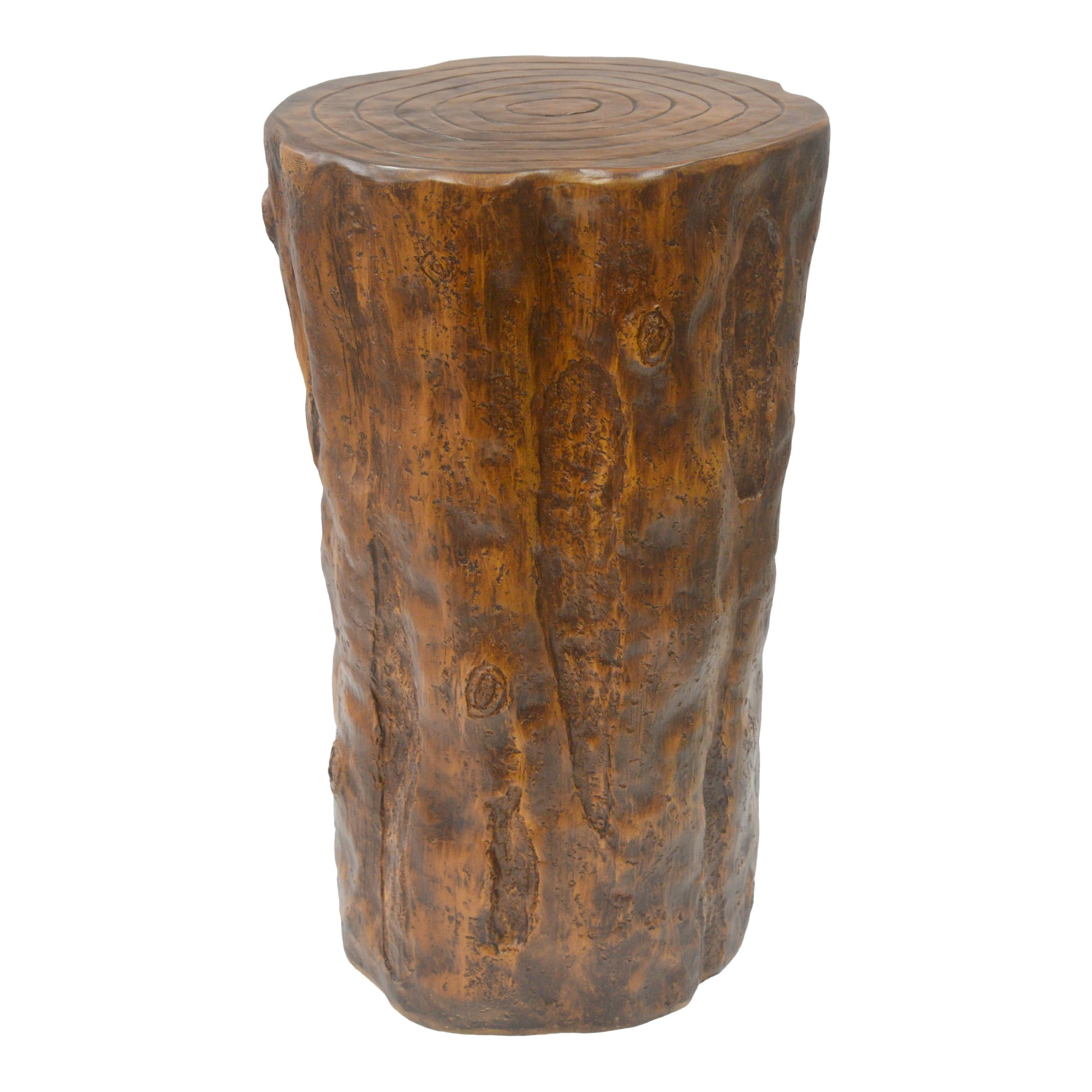 Christopher Knight Home 31"H Rustic Tree Stump MGO Side Table, Outdoor Log End Table, Antique Brown
