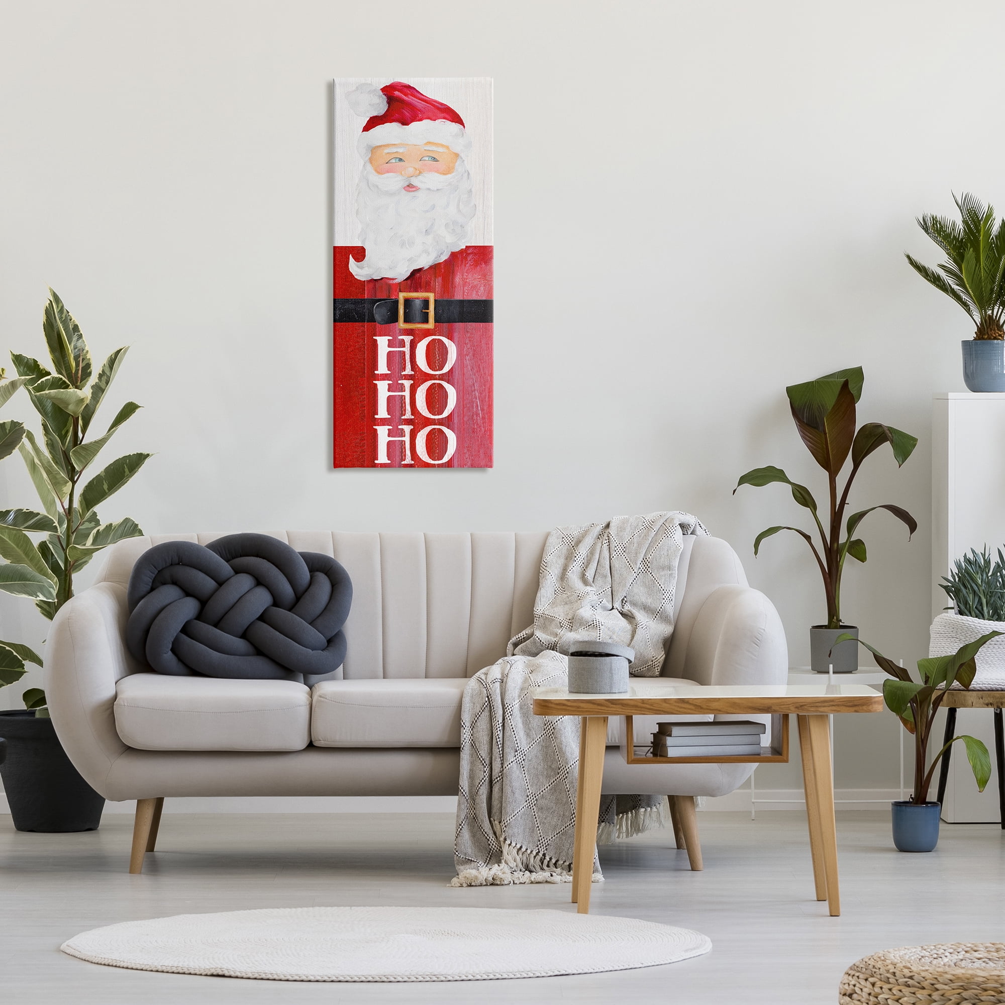Stupell Industries Santa Clause Rustic Red Suit Charming Christmas Holiday Painting Gallery Wrapped Canvas Print Wall Art, 17 x 40