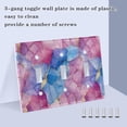 thumbnail image 3 of Yayeee Toggle Light Switch Wall Plate 2-Gang 4.56"x4.48" Decorative Outlet Cover, Watercolor Blue Marble Pattern, 3 of 7