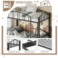 thumbnail image 6 of Senfot Metal Bunk Bed Twin Over Twin, Heavy Duty Bunkbeds Frame with Safety Ladder and Arched Guardrail, Sturdy Steel Bed, Space-Saving, No Box Spring Needed, Black, 6 of 6
