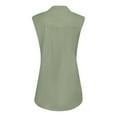 thumbnail image 4 of HIMIWAY Summer Hot Shirts for Women Ladies Fashion Casual Formal Versatile Solid Color Button Sleeveless Top Shirt, 4 of 5