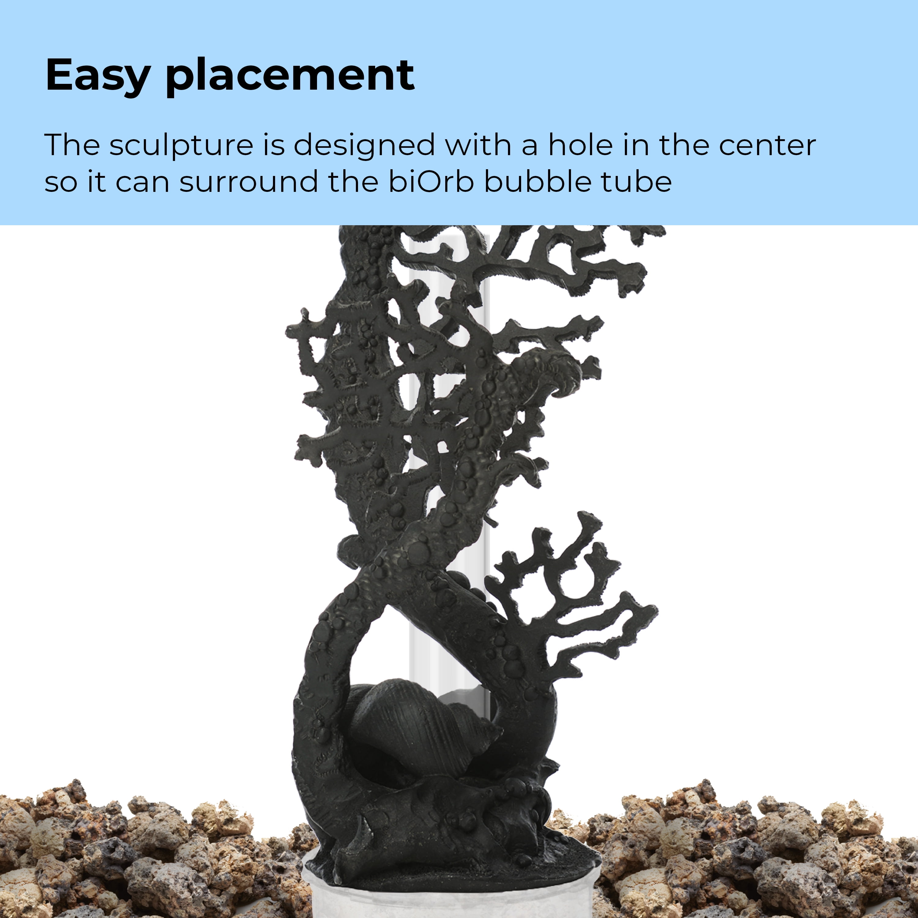 biOrb Black Fan Coral 16.10" Resin Sculpture