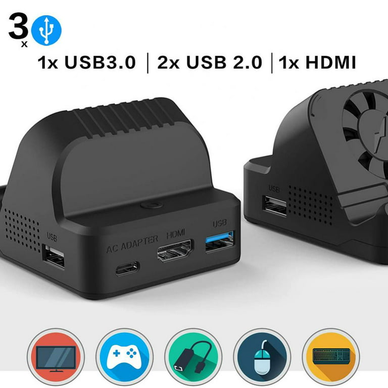Ponkor Docking Station for Nintendo Switch/Nintendo Switch OLED, Charging  Dock 4K HDMI TV Adapter Charger with USB 3.0 Port Compatible with Official