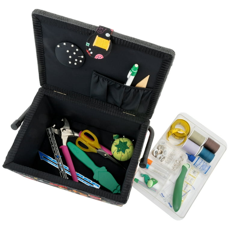Dritz Large Sewing Basket, Black Sewing Notions - Walmart.com