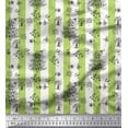 thumbnail image 1 of Soimoi Green Poly Georgette Fabric Text & Tree Stripe Decor Fabric Printed Yard 42 Inch Wide, 1 of 5