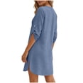 thumbnail image 5 of YueHuiYing Women Beach Cover Ups V Neck Button Down Swimsuit Coverup Swimwear Bathing Suit Cover Up, 5 of 5