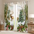 thumbnail image 2 of Feelyou Jungle Reindeer Wildlife Black Out Curtains, Christmas Leaf Flower Curtains Pack of 2 (42x63 Each), Teens Kids Boys Girls Bedroom Curtains, Living Room Curtains Decor, 2 of 6