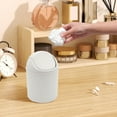 thumbnail image 4 of Desktop Mini Plastic Waste Garbage Can with Swing-Lid, Stylish Countertop Trash Bin, Table Waste Paper Basket, Small Trash Can for Office Bathroom Children Bedroom, 4 of 6
