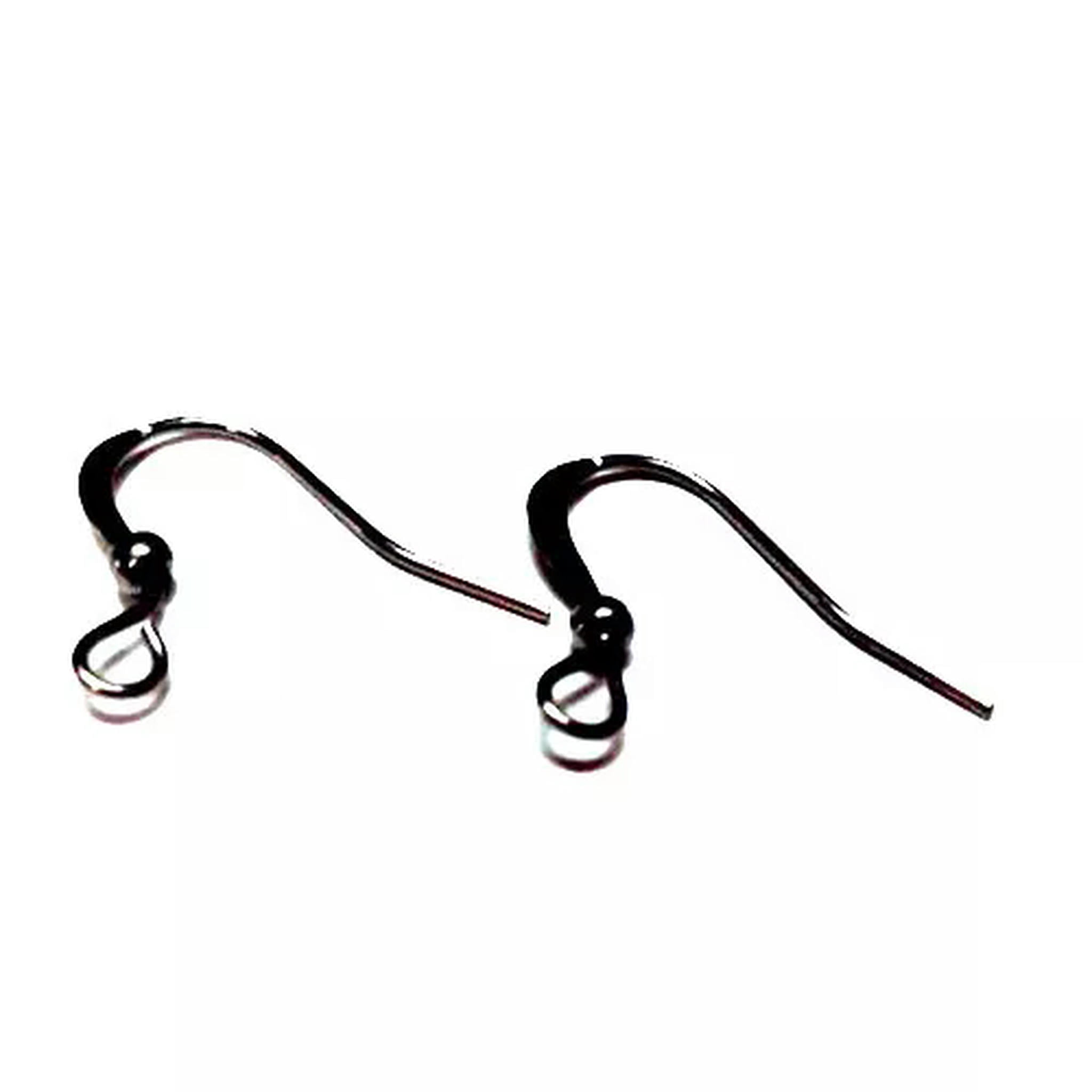 U8MO 1000pcs Brass Earring Hooks Earwire Nickel Free With Beads Loop Earring 15mm-Gunmetal