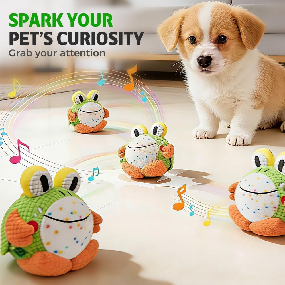 Active Moving Pet Plush Toy, Moving Interactive Squeaky Dog Toy Small Dog Toys, Upgrade Rechargeable Squeaky Dog Ball Toy