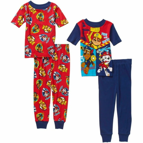 Nickelodeon Paw Patrol 4 PC Short Sleeve Tight Fit Cotton Pajama Set Boy Size 5T