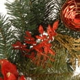 thumbnail image 4 of National Tree Company Pre-Lit Artificial Christmas Garland, Green, Decorated Ornament,  Red and White Ball Ornaments, Poinsettia Flowers, Red Bow, Gold Glitter, 6 Feet, 4 of 4