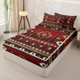 thumbnail image 2 of Erosebridal Aztec Triangle Geometric Zipper Twin Comforter Sets with Fitted Sheet and 2 Pillowcases,Rustic Western Cowboy Zipper Bedding Set,Black Reversible,4-Piece, 2 of 7